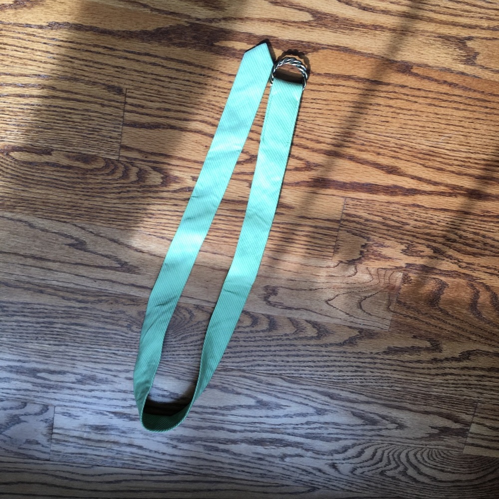 J.CREW D Ring Preppy Green Striped Belt S/M